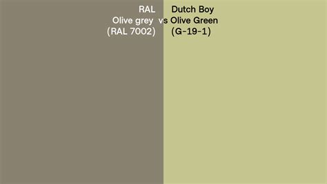 Ral Olive Grey Ral Vs Dutch Boy Olive Green G Side By