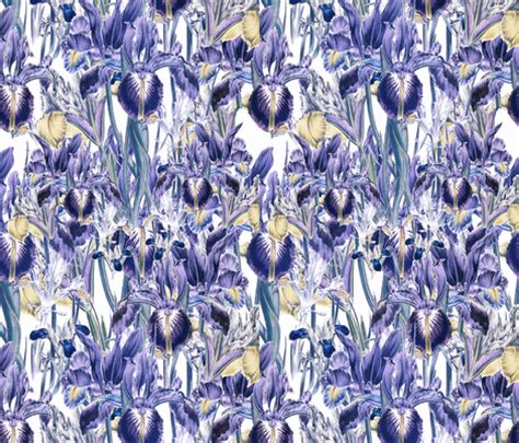 Iris Patch Fabric Whimzwhirled Spoonflower