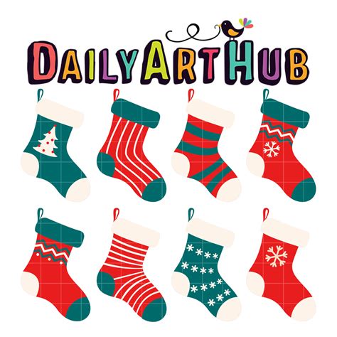 Christmas Socks Clip Art Set – Daily Art Hub // Graphics, Alphabets & SVG