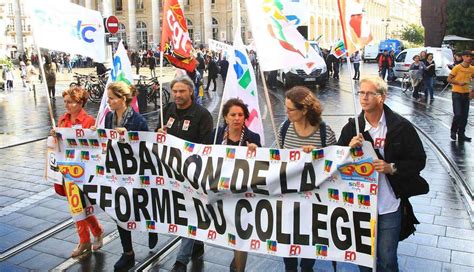 Bordeaux Les Enseignants Dans La Rue Contre La Réforme Des Collèges