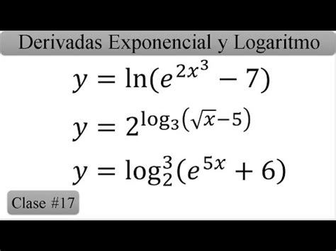 Derivadas De Exponenciales Y Logaritmos Ejercicios Combinados YouTube