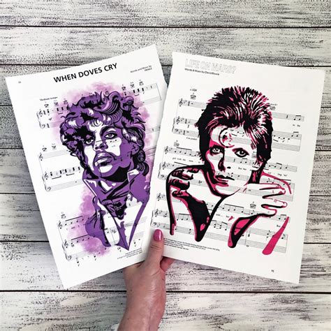 David Bowie Ziggy Stardust Life On Mars Sheet Music Print Etsy