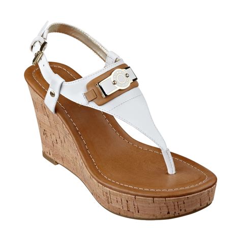 Lyst Tommy Hilfiger Womens Monor Platform Wedge Thong Sandals In White