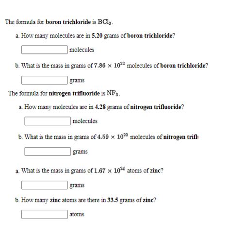 Solved The Formula For Boron Trichloride Is Bcl3 A How