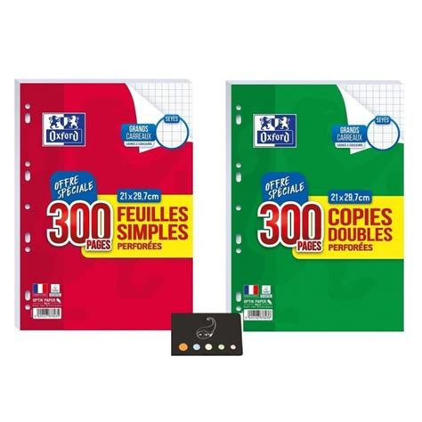 Lot De Feuilles Simples Copies Doubles Grand Carreaux Sey S