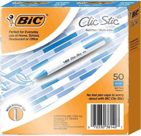 Amazon Bic Clic Stic Retractable Ballpoint Pen Medium Point