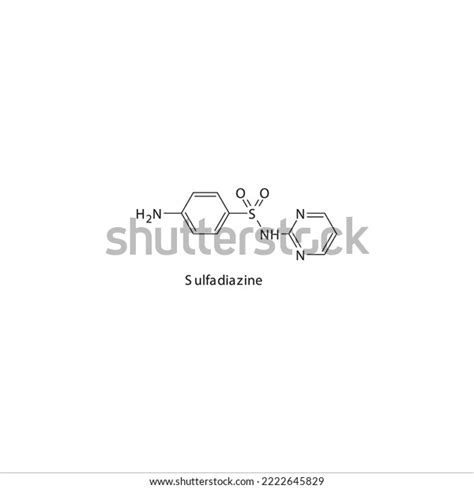 Sulfadiazine Flat Skeletal Molecular Structure Sulfonamide Stock Vector ...