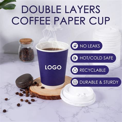 Disposable Custom Paper Cups Biodegradable Kraft Paper Coffee Cup 8oz