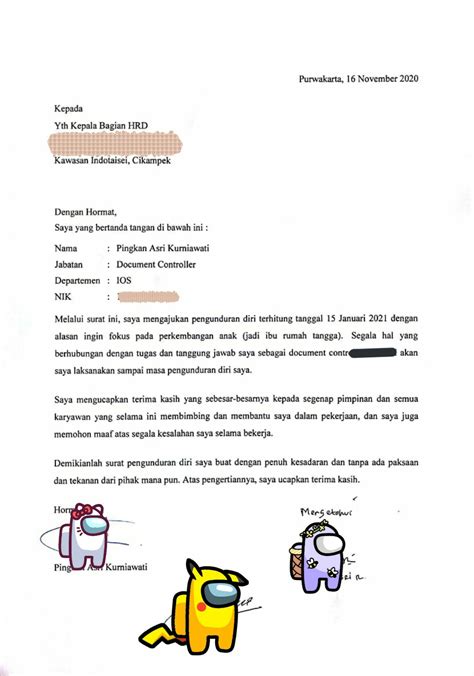 5 Contoh Surat Resign Kerja Cocok Bagi Anda Yang Ingin Mengundurkan