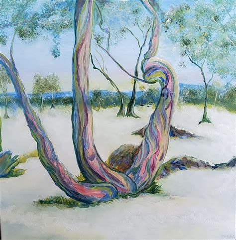 Snow Gums X Cms Shadow Box Framed In Tasmanian Oak Robyn Sharp