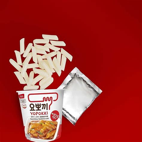 Yopokki Sweet Mild Spicy Tteokbokki Cup I Korean Topokki Instant Retort Rice Cake Cup Of 2