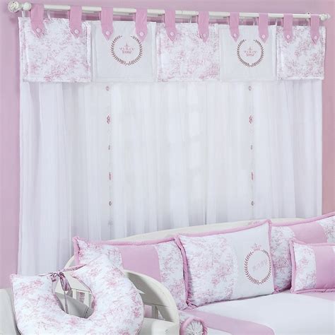 Cortina Baby Princesa Rosa Para Quarto de Bebê Menina 2 00M Essencial