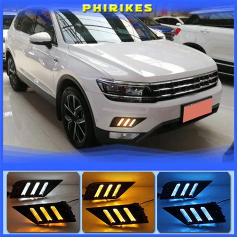 Pair Car Light For Volkswagen Vw Tiguan Drl Daytime