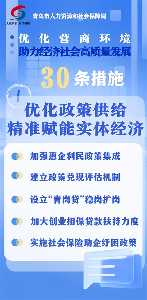 青岛市人社局出台优化营商环境助力经济社会高质量发展30条措施