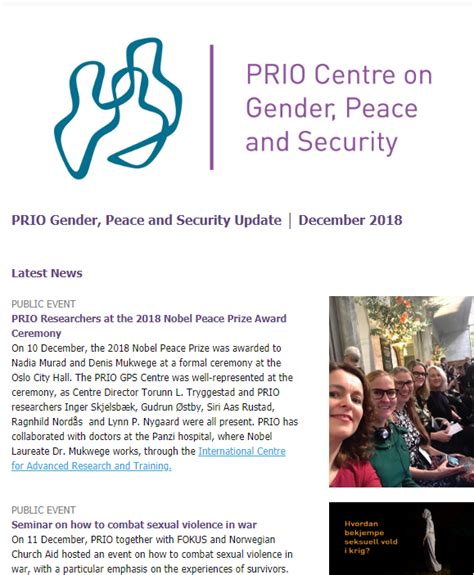 New Issue Of Gender Peace And Security Update Out Peace Research