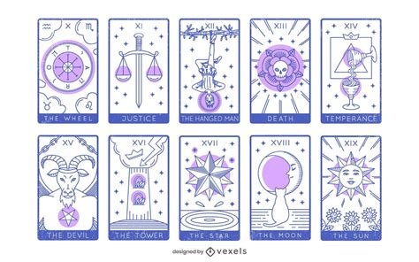 Tarot Major Arcana Design Set 10 Bis 19 - Vektor Download