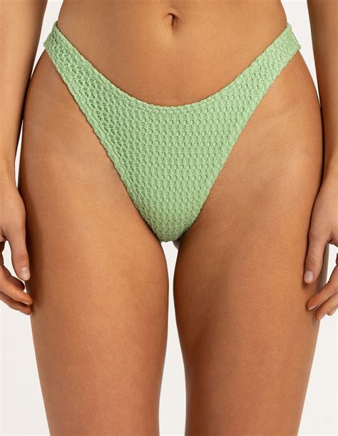 Damsel Crochet High Leg Bikini Bottoms Sage Tillys