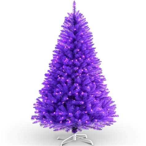Purple Artifical Christmas Tree 6' Pre Lit Purple Artificial Tinsel