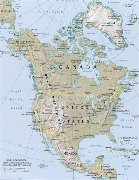 Printable Map Of North America Continent Map - Bank2home.com