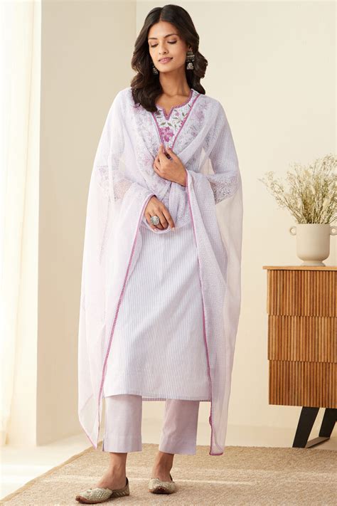 Buy Purple Handcrafted Straight Cotton Kurta For Women FGMK24 107