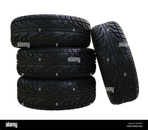 Group black tires, isolated Stock Photo - Alamy