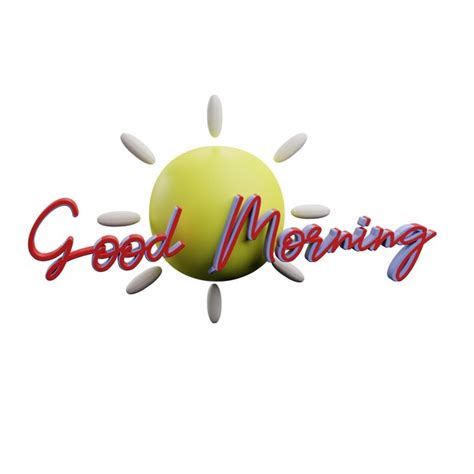 Premium Psd 3 D Illustration Of Good Morning Stickers