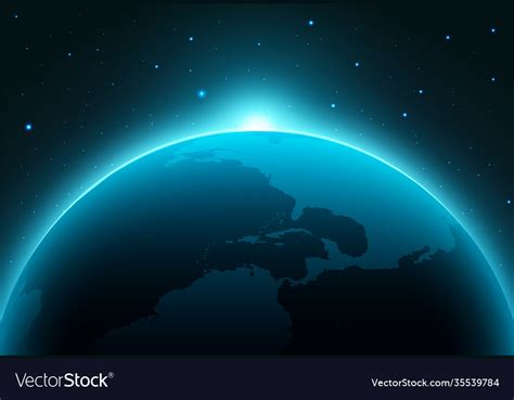 Solar eclipse planet earth space horizon Vector Image