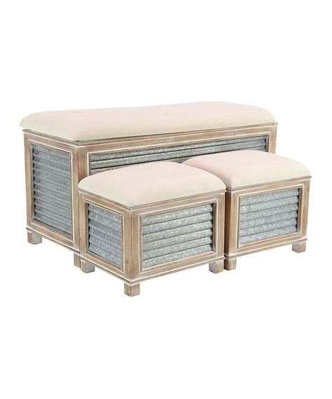 Take a look at this Wood & Metal Storage Bench Set today! | Upholstered ...