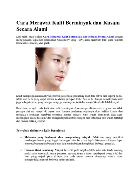 (DOC) Cara Merawat Kulit Berminyak dan Kusam Secara Alami | Yuni ...