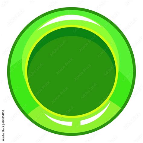 Green Button Icon Cartoon Style Stock Vektorgrafik Adobe Stock