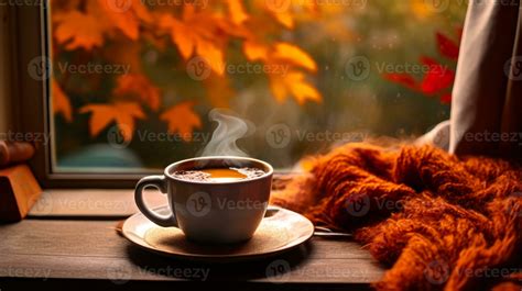 warm autumn day with a cup of coffee generative ai 27719339 Stock Photo at Vecteezy