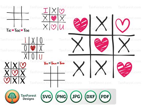 Tic Tac Toe Svg Valentine Svg Bundle Valentines Game Svg Etsy