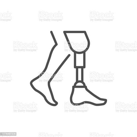 Prosthetic Leg Line Outline Icon Stock Illustration Download Image Now Prosthetic Equipment