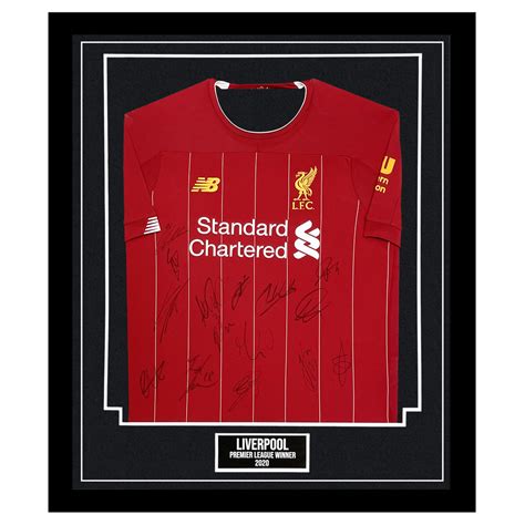 signed liverpool fc framed shirt premier league winners