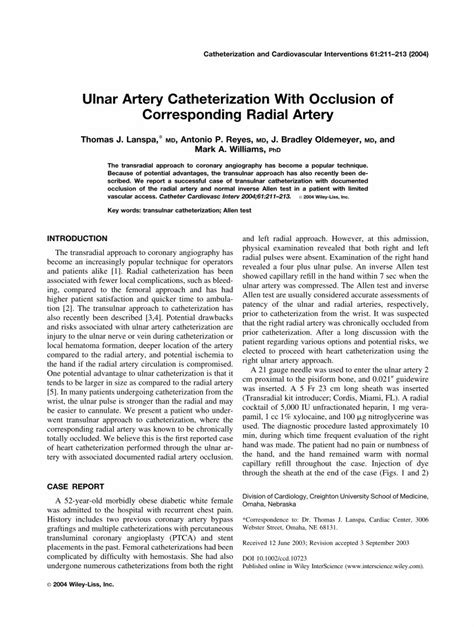 (PDF) Ulnar artery catheterization with occlusion of corresponding radial artery - DOKUMEN.TIPS