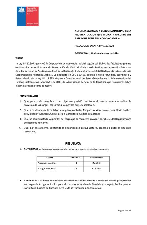 Bases N Caj Bases Autoriza Llamado A Concurso Interno Para