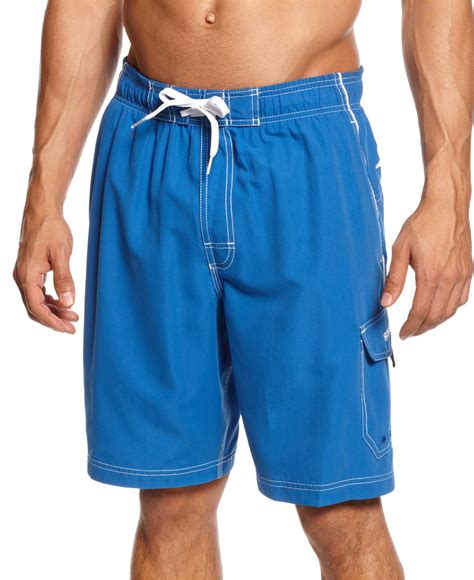 Speedo Men S Performance Marina Swim Trunks In Blue For Men Classic