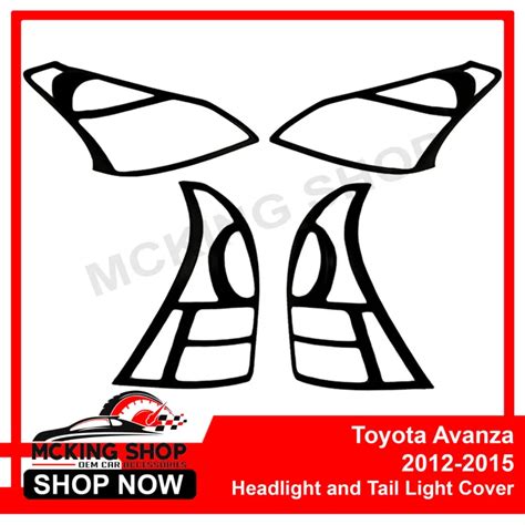 Toyota Avanza Headlight And Tail Light Cover Matte Black