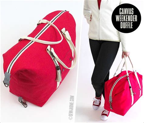 Roomy Canvas Weekender Duffle Duffle Bag Patterns Weekender Bag