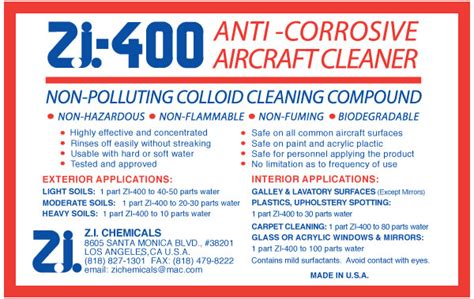 Zi 400 Anti Corrosive Aircraft Cleaner 5 Gallon Aircraft Spruce