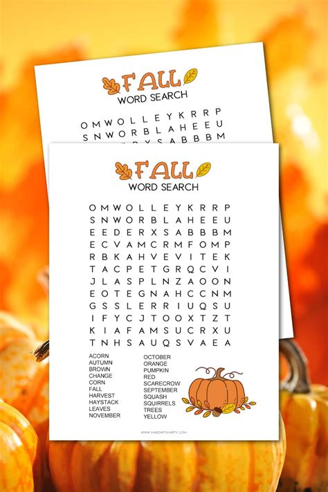 printable fall word search puzzles 2