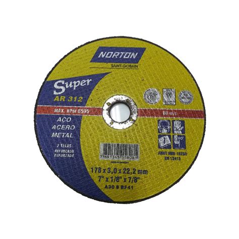 DISCO DE CORTE METAL AR 312 NORTON Mat 4040 Protendi