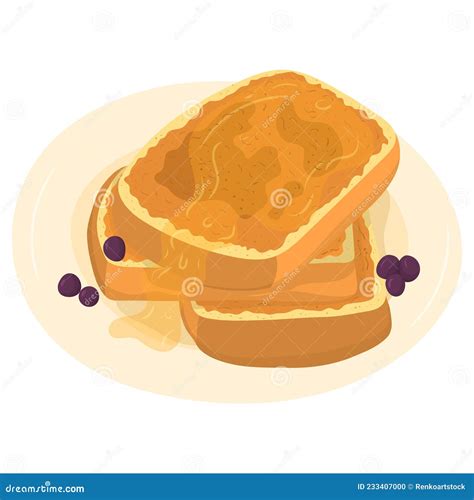 Cartoon Illustration with French Toast. Vector Hand Drawn Graphic Stock ...