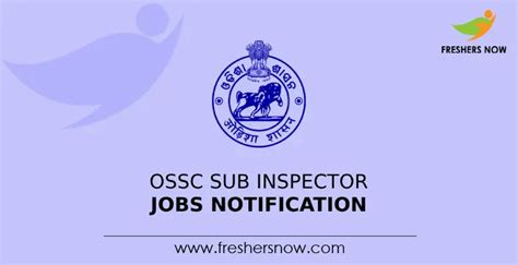 Ossc Sub Inspector Jobs Notification For Posts