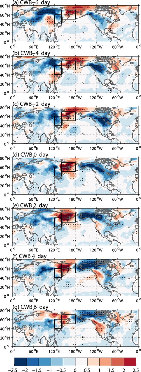 Composite Surface Temperature Anomalies Shading C In Lag A 6