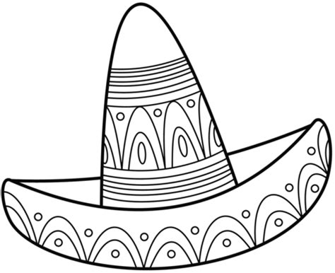 Mexican Sombrero Coloring Page