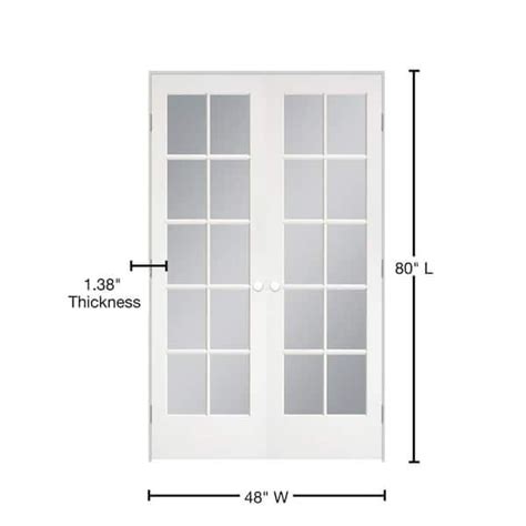 Masonite 48 In X 80 In No Panel 10 Lite Primed Smooth Pine Prehung