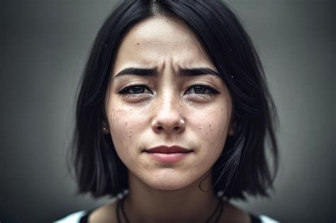 Premium AI Image A Woman With A Sad Expression On Her Face