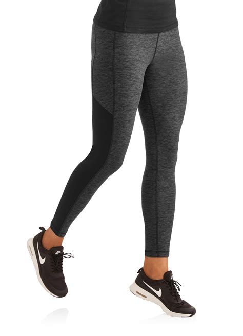 Danskin Now Womens High Waist Melange Sport Tights With Mesh Sides