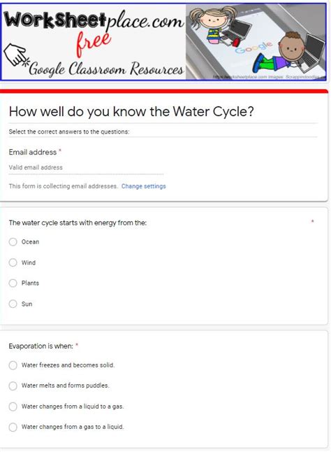 Water Cycle Quiz Printable